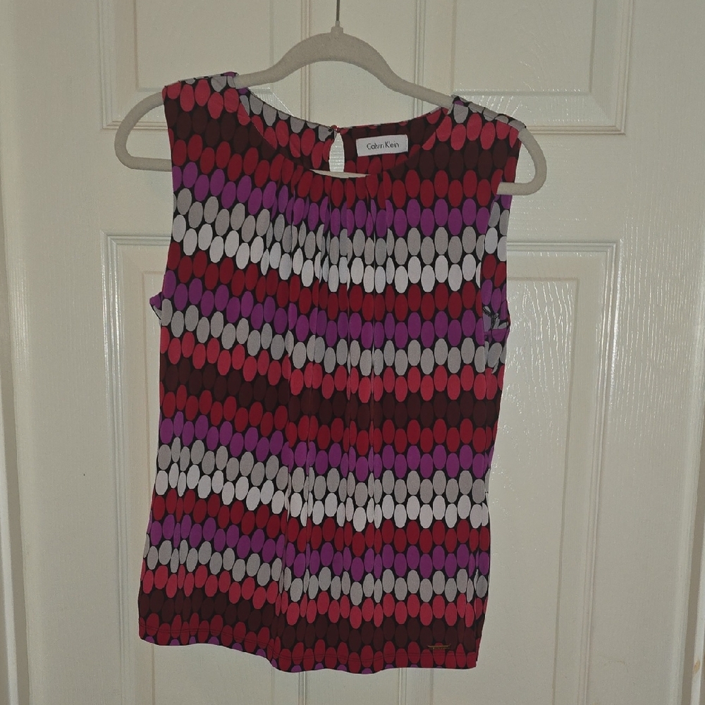 Calvin Klein‎ Women's Sleeveless Top - Red and Purple